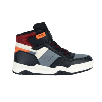 Geox Παιδικά Sneakers High Cut J Perth Boy Μαύρο/Πορτοκαλί